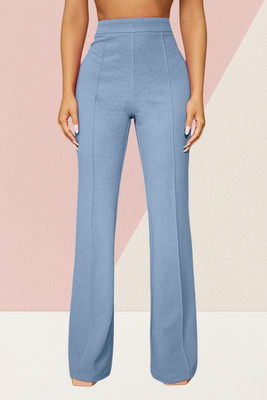 SKD TRENDZ Comfort Fit, Regular Fit Women Light Blue Trousers