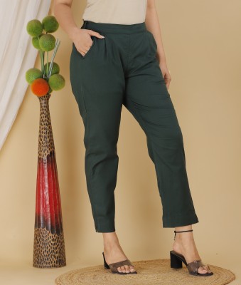 SHREEMEERA Regular Fit Women Dark Green Trousers