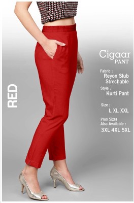 A-Plus Regular Fit Women Red Trousers