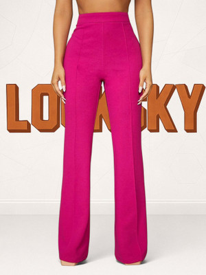 Anitafashion Loose Fit Women Pink Trousers
