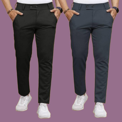 METRONAUT Regular Fit Men Black, Blue Trousers