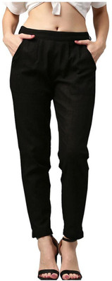 Neelo Kurti Slim Fit Women Black Trousers