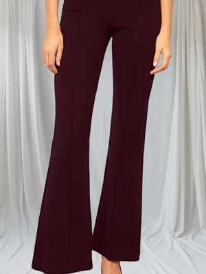 Levony Regular Fit Women Maroon Trousers