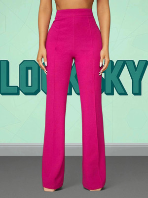 Anitafashion Loose Fit Women Pink Trousers