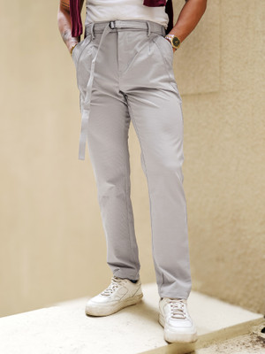 MANIAC Regular Fit Men Grey Trousers
