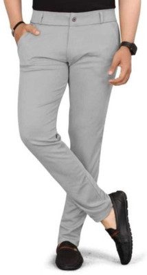 FLAXY Regular Fit Men Grey Trousers