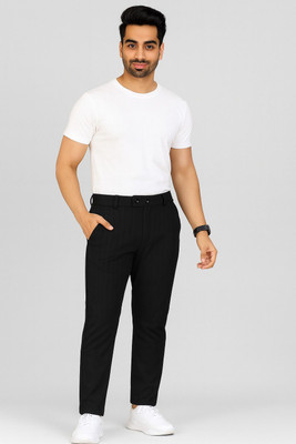 fabzy Regular Fit Men Black Trousers