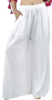DRESSED UP DIVAS Relaxed Women White Trousers