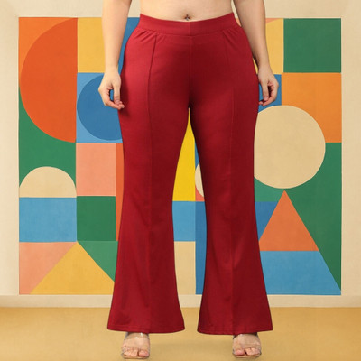 nitafashion Comfort Fit, Regular Fit Women Maroon Trousers