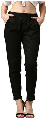 Neelo Kurti Relaxed Women Black Trousers