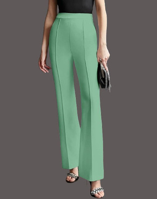 HouseOfCommon Regular Fit Women Light Green Trousers