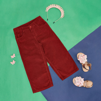 Pantaloons Junior Regular Fit Girls Orange Trousers