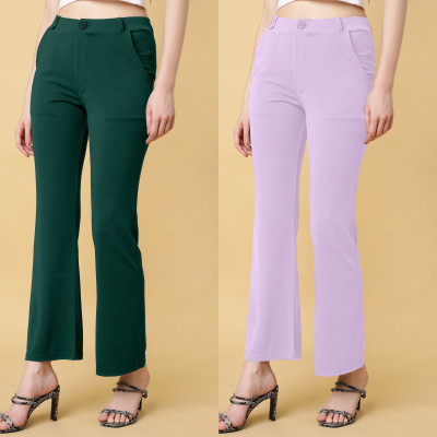 INDIANRANG Regular Fit Women Green, Purple Trousers