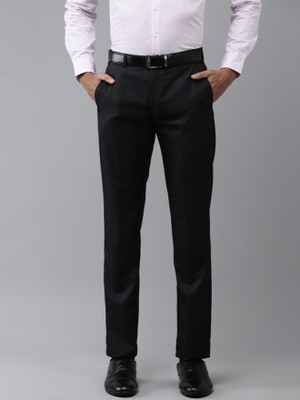 PARK AVENUE Regular Fit Men Dark Blue Trousers