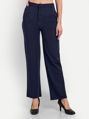 Broadstar Straight Fit Women Blue Trousers