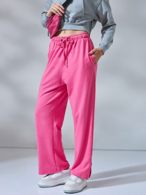 BEWAKOOF Regular Fit Women Pink Trousers