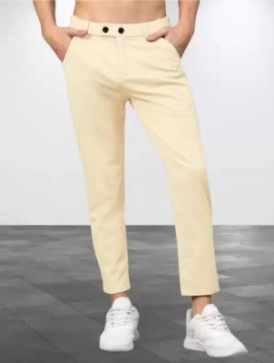 ROBBOT Slim Fit Men Yellow Trousers