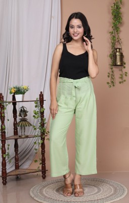 Aperture Regular Fit Women Light Green Trousers