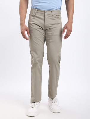 INDIAN TERRAIN Slim Fit Men Light Green Trousers