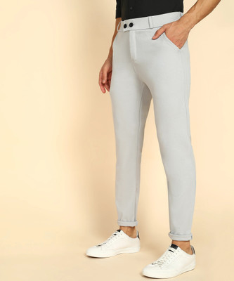 Jkgarment Regular Fit Men Silver Trousers