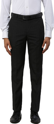 PARK AVENUE Regular Fit Men Black Trousers