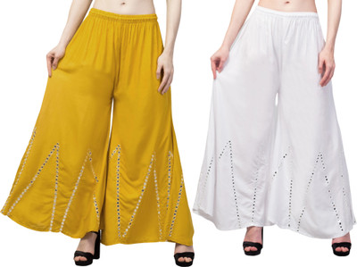 OMAAYA Comfort Fit Women White Trousers