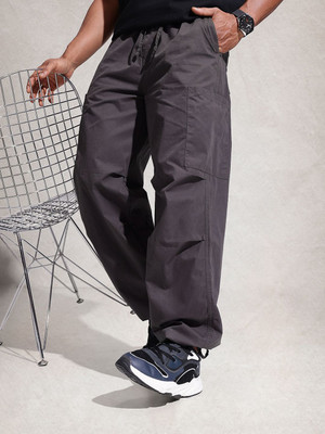 WROGN Loose Fit Men Grey Trousers