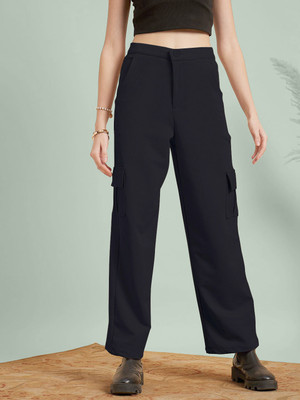 NAVYANKAA Regular Fit Women Black Trousers