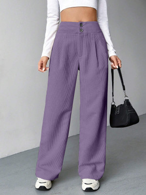 Rajovati Loose Fit Women Purple Trousers