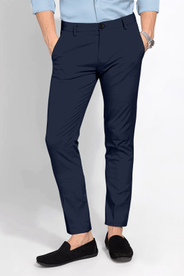 Vamdev Hub Regular Fit Men Dark Blue Trousers