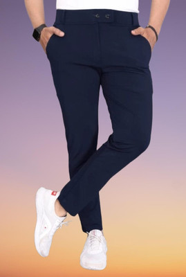 CIVIRASTYLE Regular Fit Men Blue Trousers