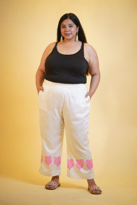 LetsDressUp Regular Fit Women White Trousers