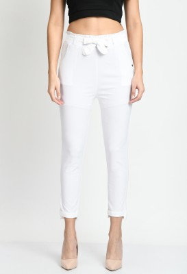 City Fashion Regular Fit Women White Trousers