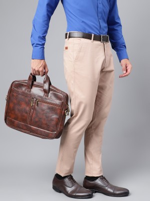 Hancock Slim Fit Men Beige Trousers