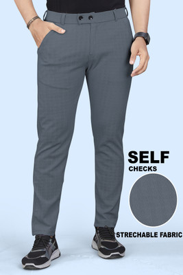 INDICLUB Regular Fit Men Grey Trousers