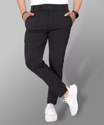 CIVIRASTYLE Regular Fit Men Black Trousers