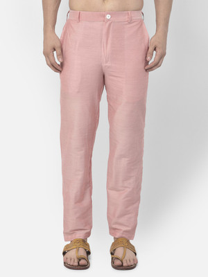 DEYANN Regular Fit Men Pink Trousers