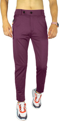 Anshulgarments Regular Fit Men Purple Trousers