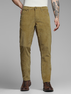 JACK & JONES Regular Fit Men Beige Trousers