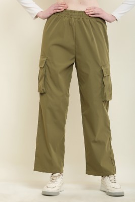 A R J FASHION Relaxed Women Light Green Trousers