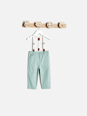 JUNIORS by Babyshop Regular Fit Baby Boys Green Trousers