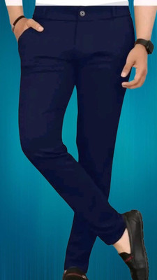 CIVIRASTTYLE Slim Fit Men Blue Trousers