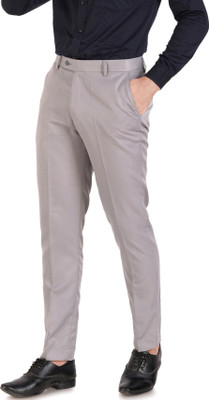 SLC Regular Fit Men Grey Trousers