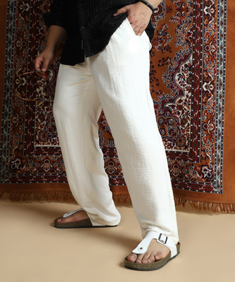 Instafab Plus Regular Fit Men White Trousers