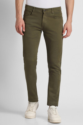 PETER ENGLAND Tapered Fit Men Dark Green Jeans