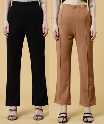 Doil Domec Regular Fit Women Black, Brown Trousers