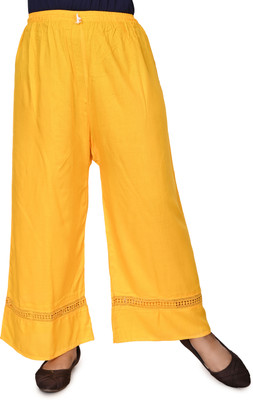S Modern World Slim Fit Women Yellow Trousers