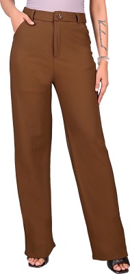 Ankit Collection Regular Fit Women Brown Trousers