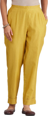 Fabindia Regular Fit Women Green Trousers