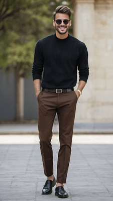 AXOLOTL Regular Fit Men Brown Trousers